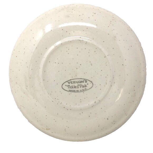 Metlox Vernon Ware Tickled Pink 6" Saucer Plates 50s Dinnerware MCM Set of 4 - Picture 5 of 12